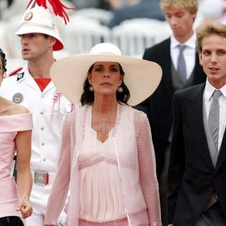 Charlotte Casiraghi, Princess Caroline, Andrea Casiraghi in Religious Ceremony of The Royal Wedding of Prince Albert II of Monaco to Charlene Wittstock