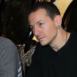 Chester Bennington, Linkin Park in Club Tattoo Inside Miracle Mile Shops Hosts An Autograph Signing with Linkin Park