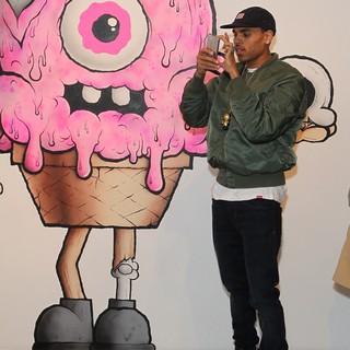 Chris Brown in Chris Brown's Art Show and New Toy Series Launch with Ron English Dum English and Made by Monsters