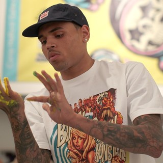 Chris Brown in Chris Brown's Art Show and New Toy Series Launch with Ron English Dum English and Made by Monsters