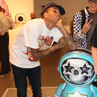 Chris Brown in Chris Brown's Art Show and New Toy Series Launch with Ron English Dum English and Made by Monsters
