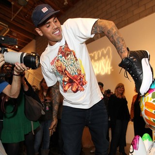 Chris Brown in Chris Brown's Art Show and New Toy Series Launch with Ron English Dum English and Made by Monsters