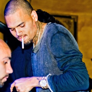 Chris Brown in Rihanna and Chris Brown Partying Together Around 1AM