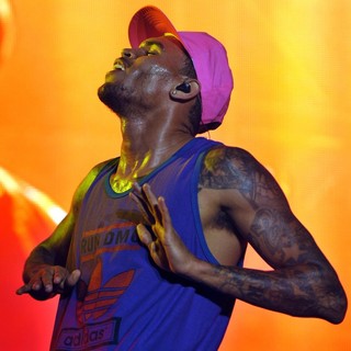 Chris Brown in Chris Brown Performing Live on Stage During Supafest 2012