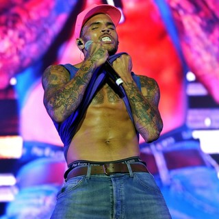 Chris Brown in Chris Brown Performing Live on Stage During Supafest 2012