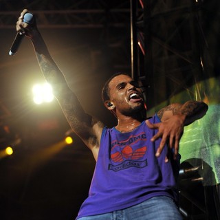 Chris Brown in Chris Brown Performing Live on Stage During Supafest 2012