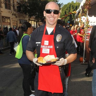 Chris Jarvis in The Los Angeles Mission's Thanksgiving for Skid Row Homeless
