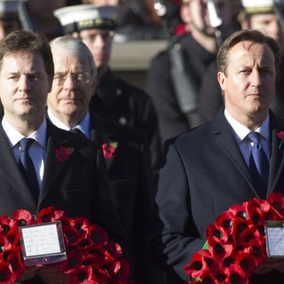 Nick Clegg, John Major, David Cameron in Sunday Commemorating Sacrifices of The Armed Forces