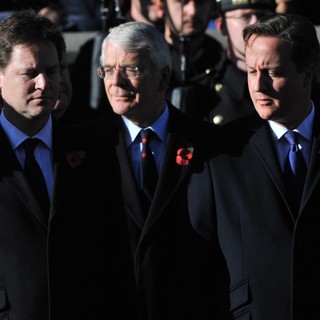Nick Clegg, John Major, David Cameron in Sunday Commemorating Sacrifices of The Armed Forces