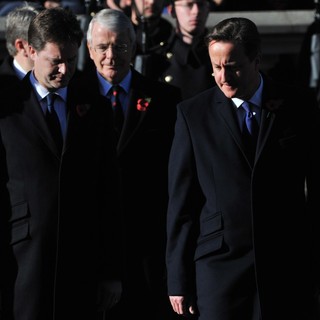 Nick Clegg, John Major, David Cameron in Sunday Commemorating Sacrifices of The Armed Forces