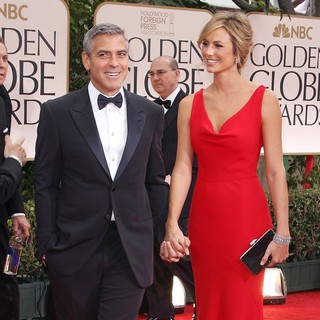 George Clooney, Stacy Keibler in The 69th Annual Golden Globe Awards - Arrivals