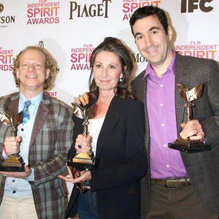 Bruce Cohen, Donna Gigliotti, Jonathan Gordon in 2013 Film Independent Spirit Awards - Press Room