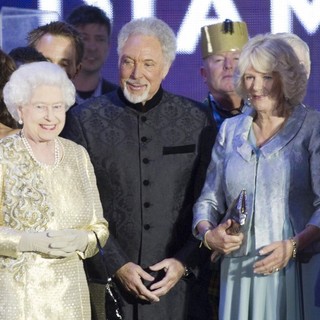 Cheryl Cole, Queen Elizabeth II, Tom Jones, Camilla Parker Bowles, Prince Charles in The Diamond Jubilee Concert