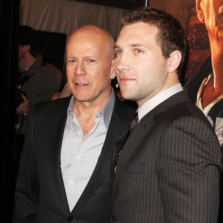 Bruce Willis, Jai Courtney in A Good Day to Die Hard Fan Celebration