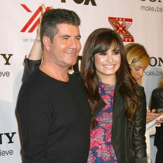 Demi Lovato in The X Factor 2012 Final Four Party - cowell-lovato-the-x-factor-2012-final-four-party-02