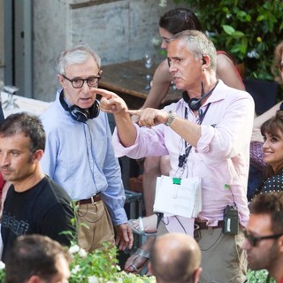 Woody Allen, Penelope Cruz in On The Set of New Film The Bop Decameron