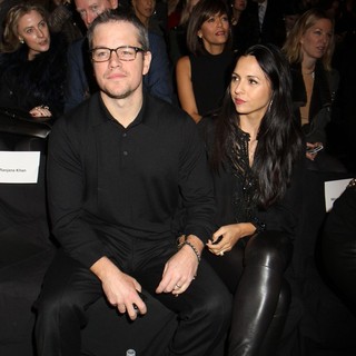 Matt Damon, Luciana Barroso in Mercedes-Benz New York Fashion Week Autumn-Winter 2013 - Naeem Kahn - Front Row