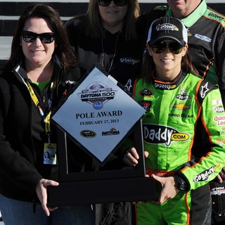Danica Patrick Poses After Becoming The First Women in NASCAR History to Win The Pole Award - danica-patrick-pole-award-05