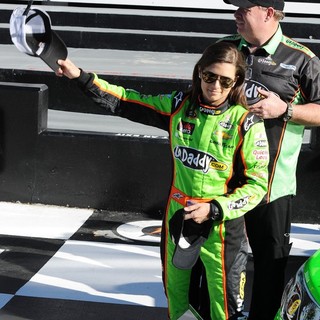 Danica Patrick Poses After Becoming The First Women in NASCAR History to Win The Pole Award - danica-patrick-pole-award-06