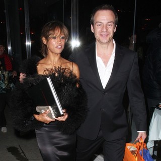 Stacey Dash with Emmanuel Xuereb Leaving An Event