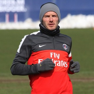 David Beckham Training with Paris Saint-Germain at The Camp des Loges Training Facility
