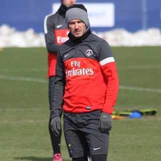 David Beckham Training with Paris Saint-Germain at The Camp des Loges Training Facility