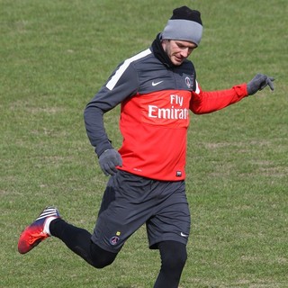 David Beckham Training with Paris Saint-Germain at The Camp des Loges Training Facility