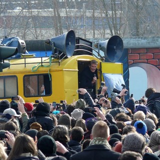 David Hasselhoff in A Demonstration Against The Removal of One of The Last Reamining Sections of The Berlin Wall