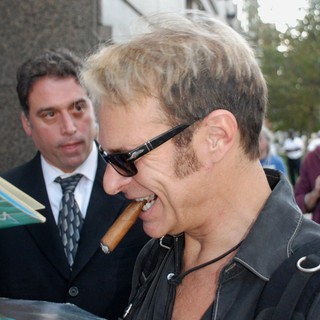 David Lee Roth in David Lee Roth Signs Autographs as He Leaves His Hotel in Philadelphia