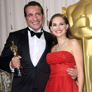 Jean Dujardin, Natalie Portman in 84th Annual Academy Awards - Press Room
