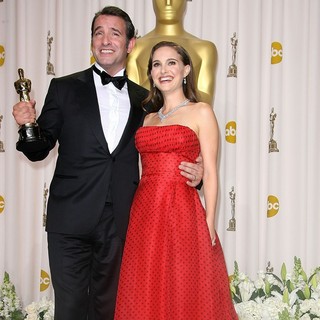 Jean Dujardin, Natalie Portman in 84th Annual Academy Awards - Press Room