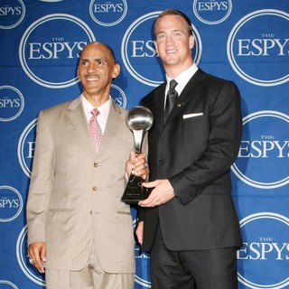 Tony Dungy, Peyton Manning in The 2007 ESPY Awards - Press Room