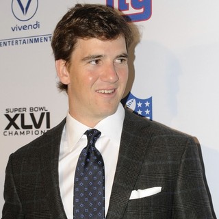 Eli Manning in Super Bowl XLVI Champions: New York Giants Blue Carpet VIP Premiere