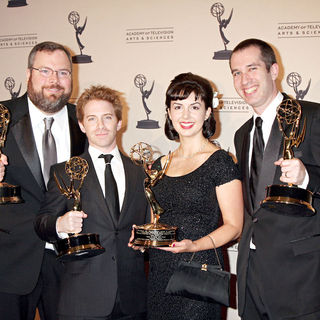 Seth Green, Matthew Senreich in 2010 Creative Arts Emmy Awards - Press Room