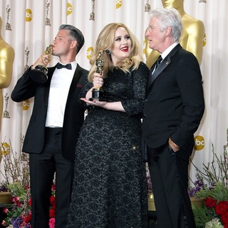 Paul Epworth, Adele, Richard Gere in The 85th Annual Oscars - Press Room
