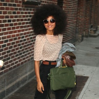 Esperanza Spalding in Esperanza Spalding Exiting The Ed Sullivan Theater for The Late Show with David Letterman