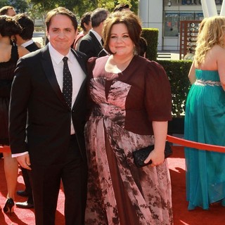 Ben Falcone, Melissa McCarthy in 2012 Creative Arts Emmy Awards - Arrivals