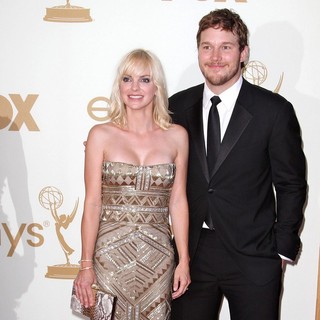 Anna Faris, Chris Pratt in The 63rd Primetime Emmy Awards - Arrivals