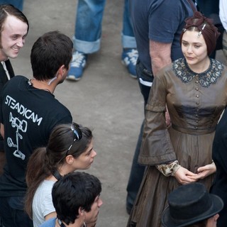 Tom Felton, Elizabeth Olsen in Actors on The Set of Therese Raquin Filming on Location