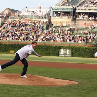 Will Ferrell, Zach Galifianakis in Zach Galifianakis and Will Ferrell Promote Movie The Campaign by Throwing Out A Dueling First Pitch