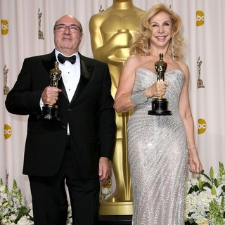 Dante Ferretti, Francesca Lo Schiavo in 84th Annual Academy Awards - Press Room
