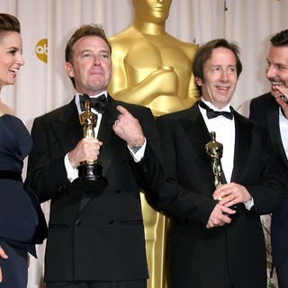 Tina Fey, Philip Stockton, Eugene Gearty, Bradley Cooper in 84th Annual Academy Awards - Press Room