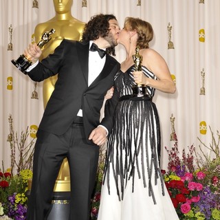 Sean Fine, Andrea Nix in The 85th Annual Oscars - Press Room