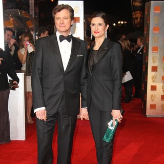 Colin Firth in Orange British Academy Film Awards 2012 - Arrivals - firth-giuggioli-orange-british-academy-film-awards-2012-01