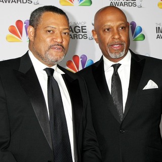Laurence Fishburne, James Pickens Jr. in The 43rd Annual NAACP Awards - Arrivals