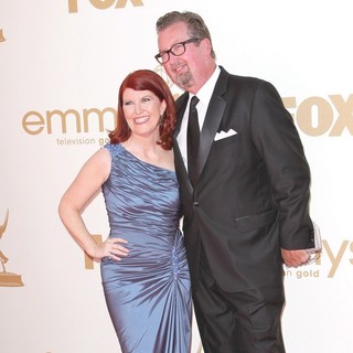Kate Flannery, Chris Haston in The 63rd Primetime Emmy Awards - Arrivals