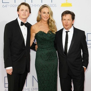 Sam Fox, Tracy Pollan, Michael J. Fox in 64th Annual Primetime Emmy Awards - Arrivals
