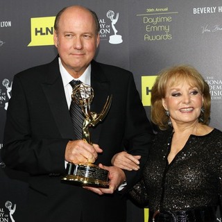 Bill Geddie, Barbara Walters in 39th Daytime Emmy Awards - Press Room