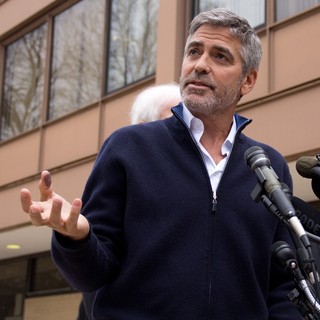 George Clooney in George Clooney and His Father Nick Clooney Speak to The Press
