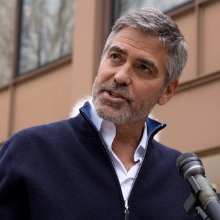 George Clooney in George Clooney and His Father Nick Clooney Speak to The Press